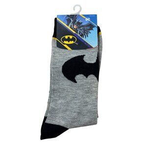 Batman Gray Logo Crew Socks Men’s DC Comics Superhero Novelty Gift New